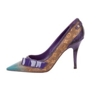 LOUIS VUITTON RICHARD PRINCE MONOGRAM HEARTBREAK PUMPS